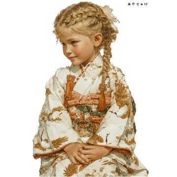 【12月新品4】07-114-0034 人物貼紙 和服復古