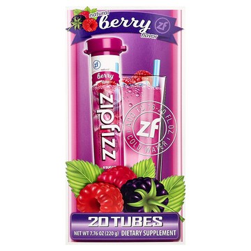 Zipfizz, 混合飲品，漿果味，20 管，每管 0.39 盎司（11 克）