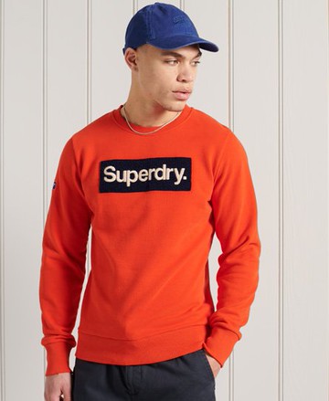 Superdry Men's Men's Core Logo Workwear Loopback Sweatshirt Orange / Volcanic Lava Orange - Size: XL
