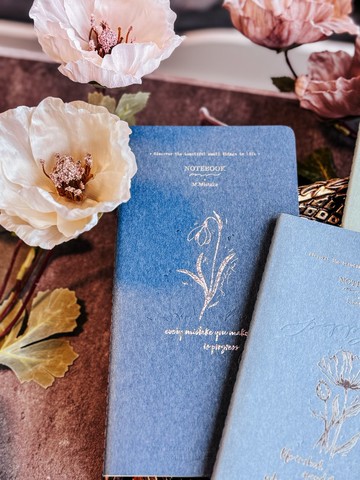 手工活版線裝長型筆記本(半空白半橫線) - M.錯誤