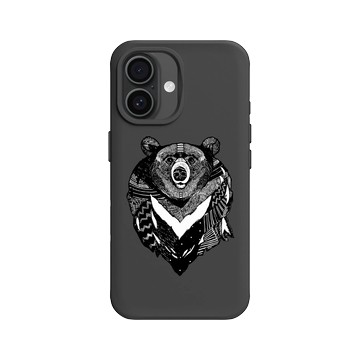 iPhone 16 SolidX 黑 - 花生騷 WasangShow - 勇氣黑熊