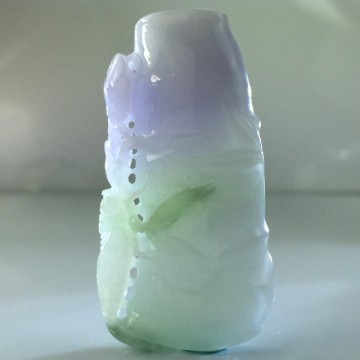 緬甸天然翡翠A貨 春帶彩步步高升墜子 F1833