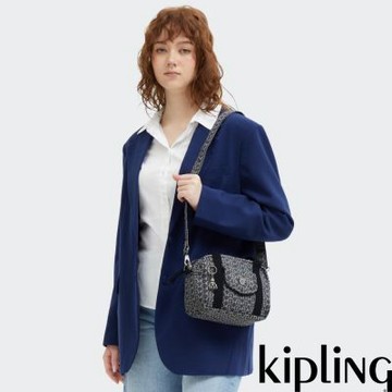 Kipling 深灰丹寧老花輕巧手提肩背包-KAZIA
