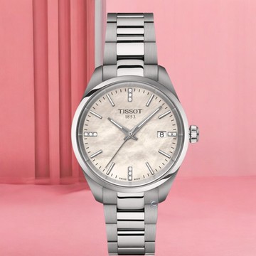 TISSOT 天梭錶 PR 100 簡約大三針 時尚腕錶 女錶 手錶 聖誕節 禮物-T1502101111600 / 珍珠貝 34mm