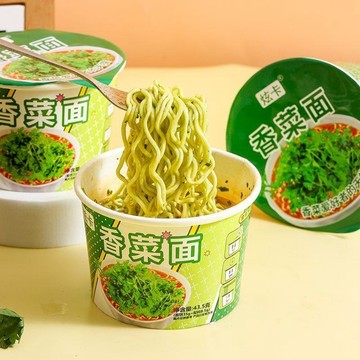👑零食倉👑【口感獨特好】香菜麵 小杯方便麵 免煮速食桶裝泡麵 泡麵 夜宵衝泡