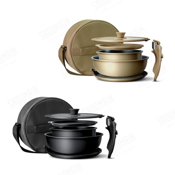 ✨NEW 塗層升級✨ 鑄造不沾煎烤盤 可拆卸把手 附圓形收納袋  AG026