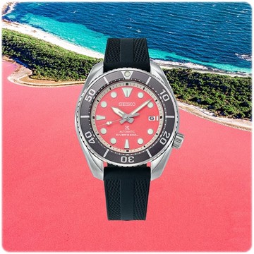 SEIKO 精工 Prospex 亞洲限量款 澳洲的粉紅湖 200M潛水機械腕錶(6R35-03L0P/SPB541J1)