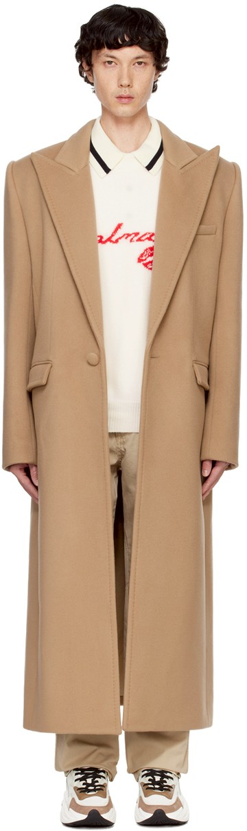 Balmain 黄褐色 Long 大衣