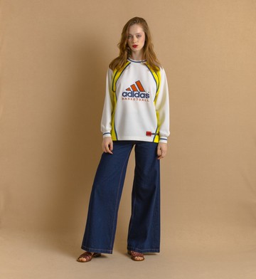 愛迪達大 logo 大學踢 中性款 XS 號 黃色 Jumper 7843