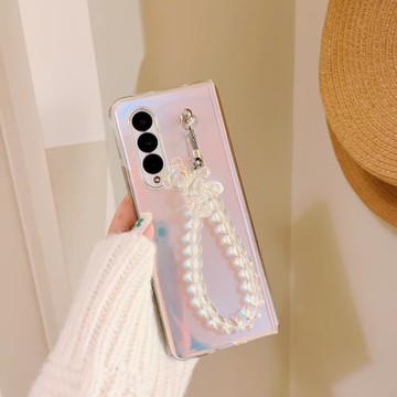 韓國鐳射手鏈小熊適用三星fold3手機殼w22手機套fold4保護殼女款