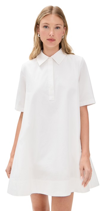 English Factory A-line Short Sleeve Shirt Dress White S