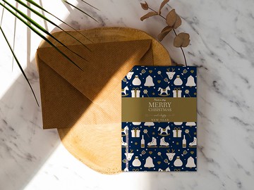 聖誕卡片_麋鹿與木馬【CM18035】洛可可草莓 WELKIN手創明信片