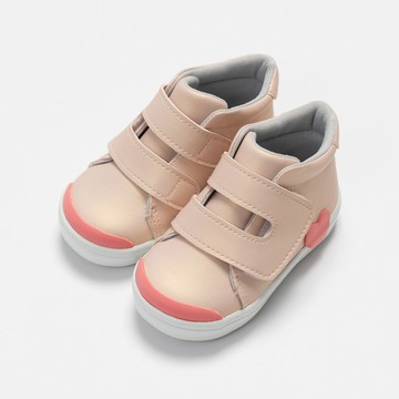 Riley 霧粉色愛心高筒寶寶鞋