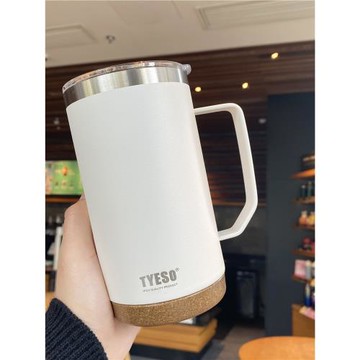 新款tyeso橡樹軟木底汽車杯直身杯304不銹鋼辦公杯保溫杯馬克杯子