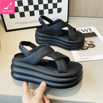 悠悠女鞋/涼鞋  涼鞋厚底 鬆糕底涼鞋 羅馬涼鞋 韓版涼鞋 增高涼鞋 厚底涼鞋女 厚底鬆糕時尚增高配裙子百搭沙灘鞋