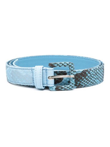 Ermanno Scervino - snake-print adjustable belt - women - Calf Leather/Fabric - 70 - Blue