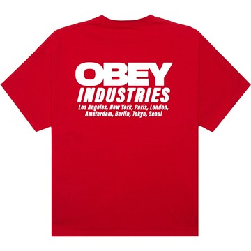 OBEY 167924336-RED INDUSTRIES TEE 短T (紅色)