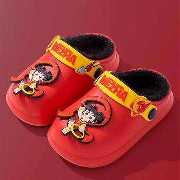 EVA哪吒兒童棉拖鞋男童女童防滑秋冬季新款室內家居大童寶寶棉鞋