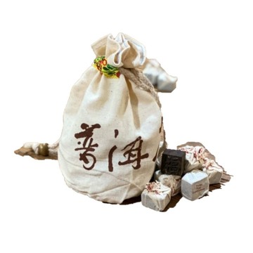 茶韻 嚴選迷你沱進階款2005年福海茶廠福字方沱250克可愛透氣麻袋裝茶葉禮盒