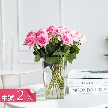 【荷生活】方形高筒簡約大氣裝飾花瓶 高透PET材質堅固耐用方形醒花桶-中號2入組