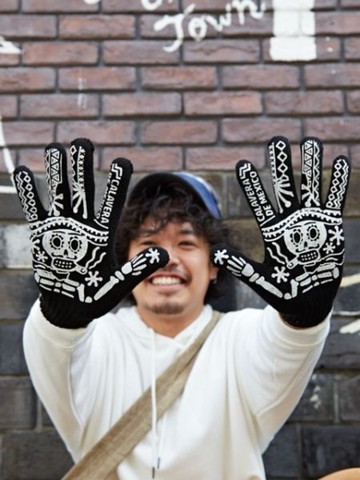 【熱門預購】墨西哥亡靈節狂歡工作手套 骷髏 貓咪 (2色)JGFP0301