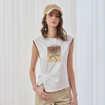 CLL巧玲瓏 線條漸層花卉滾邊背心 7333911