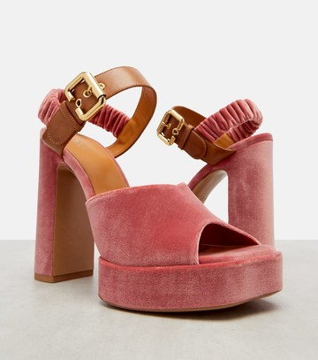 Chloé Aria 95 velvet platform sandals