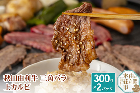 秋田由利牛 三角バラ上カルビ300g×2パック