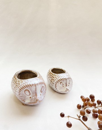 【好日戀物】日本手作陶瓷刺蝟花器花瓶裝飾擺飾儀式感收藏