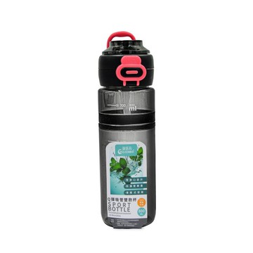 Q彈吸管雙飲杯800ML-黑