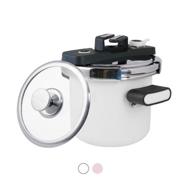 Mini快速鍋2.5L ( 蜜桃粉 / 京瓷白 ) 贈 備用墊圈 + 矽膠廚具三件組 蜜桃粉