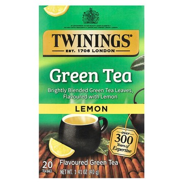 Twinings, 調味綠茶，檸檬味，20 茶包，1.41 盎司（40 克）