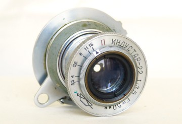 Industar-22 紅色 P 3.5/50 蘇聯折疊鏡頭 KMZ M39 接口