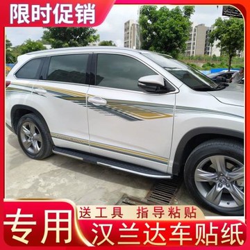 適用于15-19款豐田漢蘭達車身貼裝飾拉花彩條創意個性改裝車貼紙