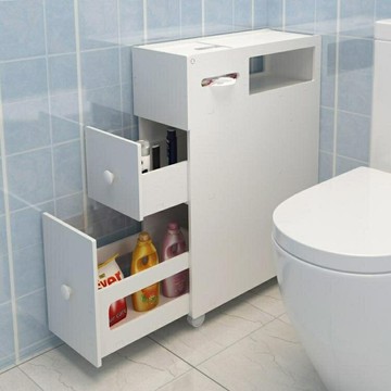 ☆樂天精選夾縫置物架防水浴室馬桶邊櫃落地廁紙洗浴用品置物架廁所行動夾縫窄櫃側櫃 雙11全館免運