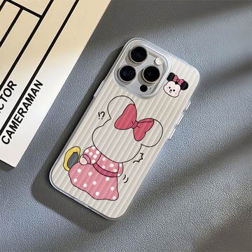 免運+隔日🚚行李箱紋手機殼 米妮背景 適用於蘋果17promax 16Pro 15plus 14 13 12 11防摔