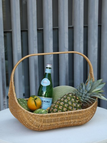 桂味源手提籃禮品籃仿藤編輕奢水果送禮籃花籃戶外大號野餐籃田園