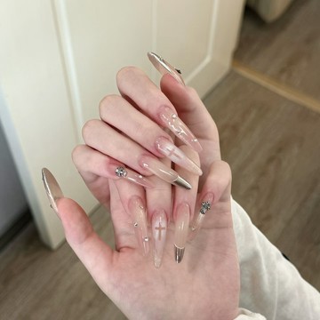 💗台灣出貨💗清冷溫柔手工美甲穿戴甲高階小眾ins網紅辣妹顯白純欲氣質學生