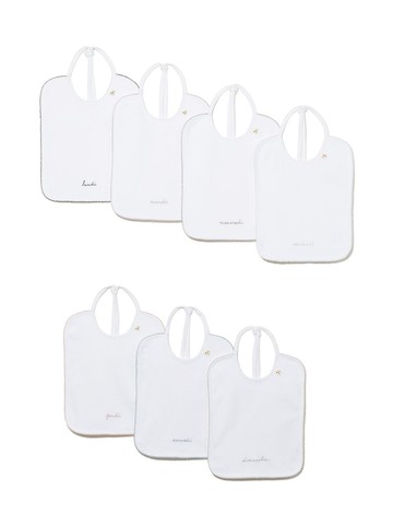 Bonpoint - seven-pack embroidered bibs - kids - Cotton - One Size - White