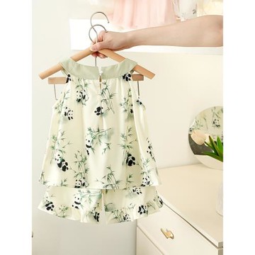 女童套裝夏季2025新款寶寶洋氣國風新中式兩件套兒童掛脖吊帶短褲