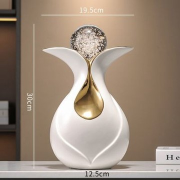 創意陶瓷藝術擺件 水晶球 財源滾滾 招財擺飾 辦公室裝飾品 現代簡約 客廳電視櫃擺件