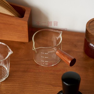 咖啡小奶盅意式濃縮杯木柄咖啡萃取杯玻璃小奶壺復古盎司杯【不二雜貨】