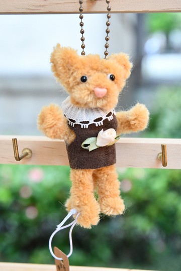 浪漫小喵(土黃色格紋貓咪)9cm-毛根扭扭棒手作/娃娃寵物