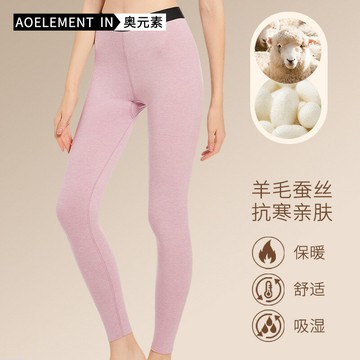 加絨加厚秋褲女士緊身內穿秋冬季無痕保暖羊毛桑蠶絲打底褲線褲女鑫弘-素時衣櫥
