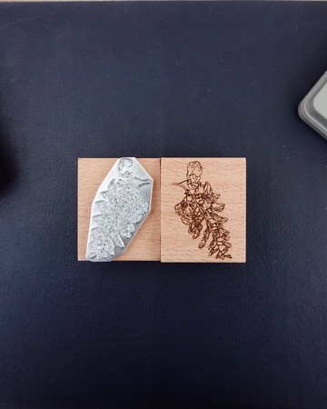 金屬印面櫸木印章-紫藤花