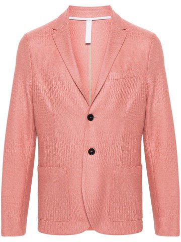 Harris Wharf London - single-breasted honeycomb blazer - men - Linen/Flax/Cotton - 48 - Pink