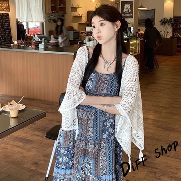 韓版波西米亞風碎花披肩外套【J383】