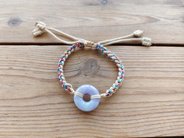 【親翠】天然翡翠 冰妖紫甜甜圈平安釦簡單有型手環