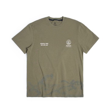 江戶勝 日系 男裝 海浪印花短袖T恤(橄欖綠) #上衣