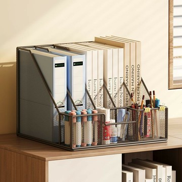 文件架 雜志架 檔案架 免運 附發票 桌面加厚金屬文件多層文件夾資料收納書架立式置物架書立收納盒